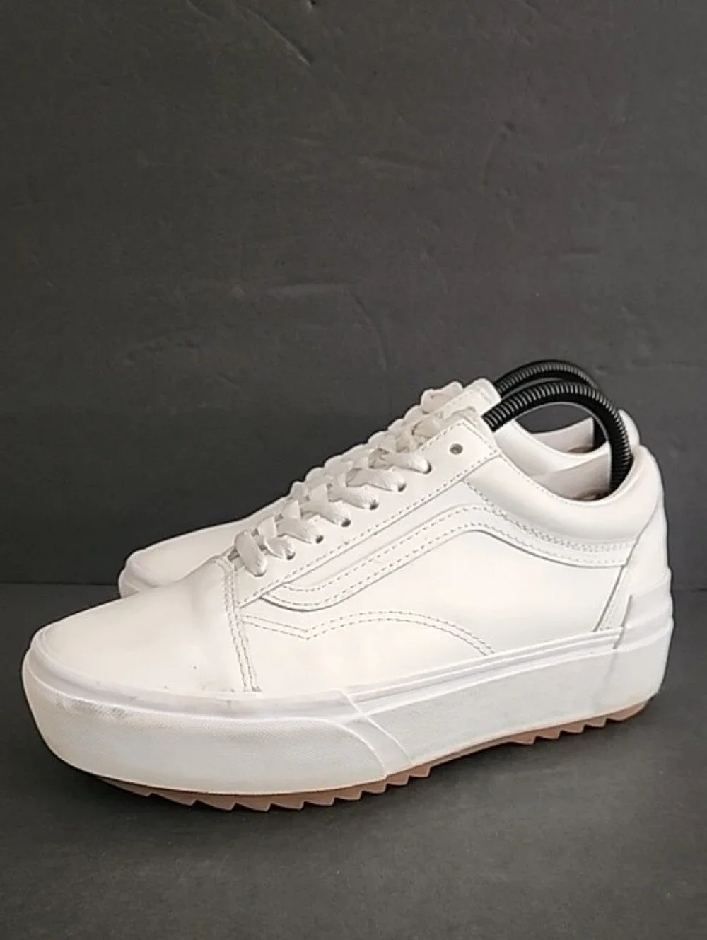 Vans Unisex Old Skool Platform Leather Sneakers Elevated Sole Womens 8.5 Mens 7